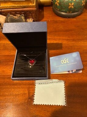 Red Heart Crystal Pendant Necklace